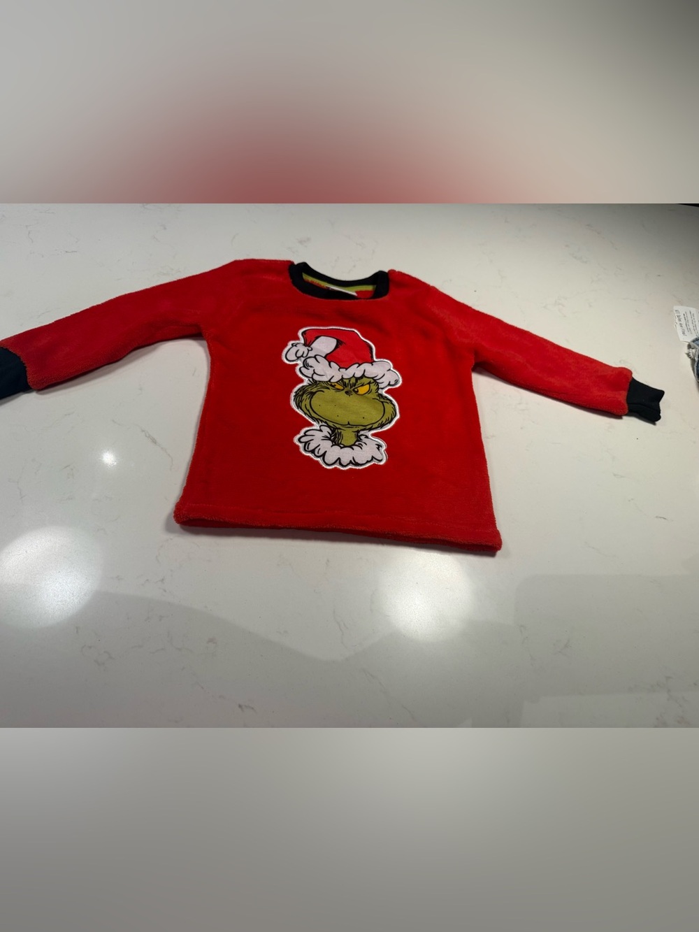 Kids Red Grinch Holiday Pullover Top